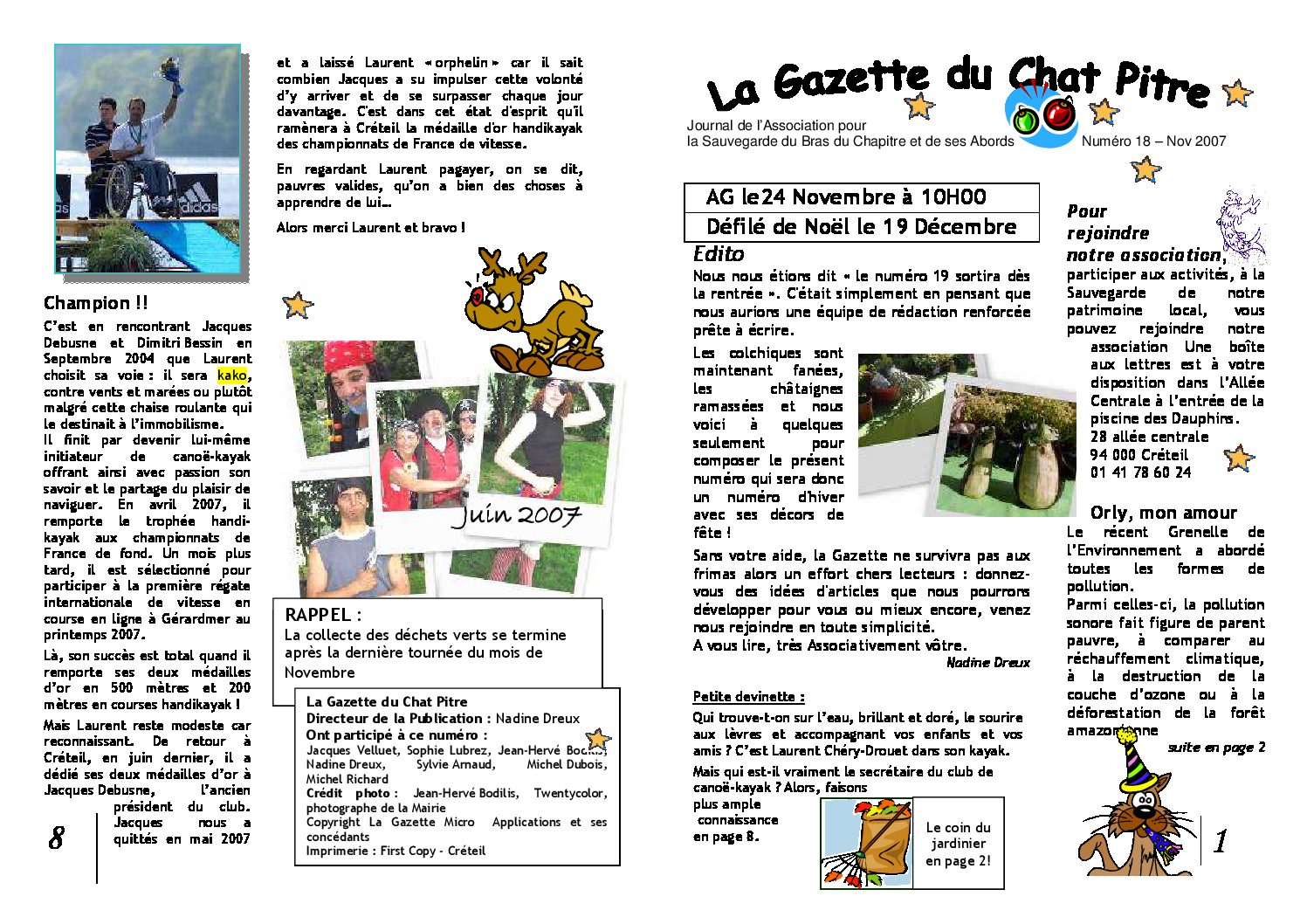 Couverture de la Gazette du Chat Pitre n°19
