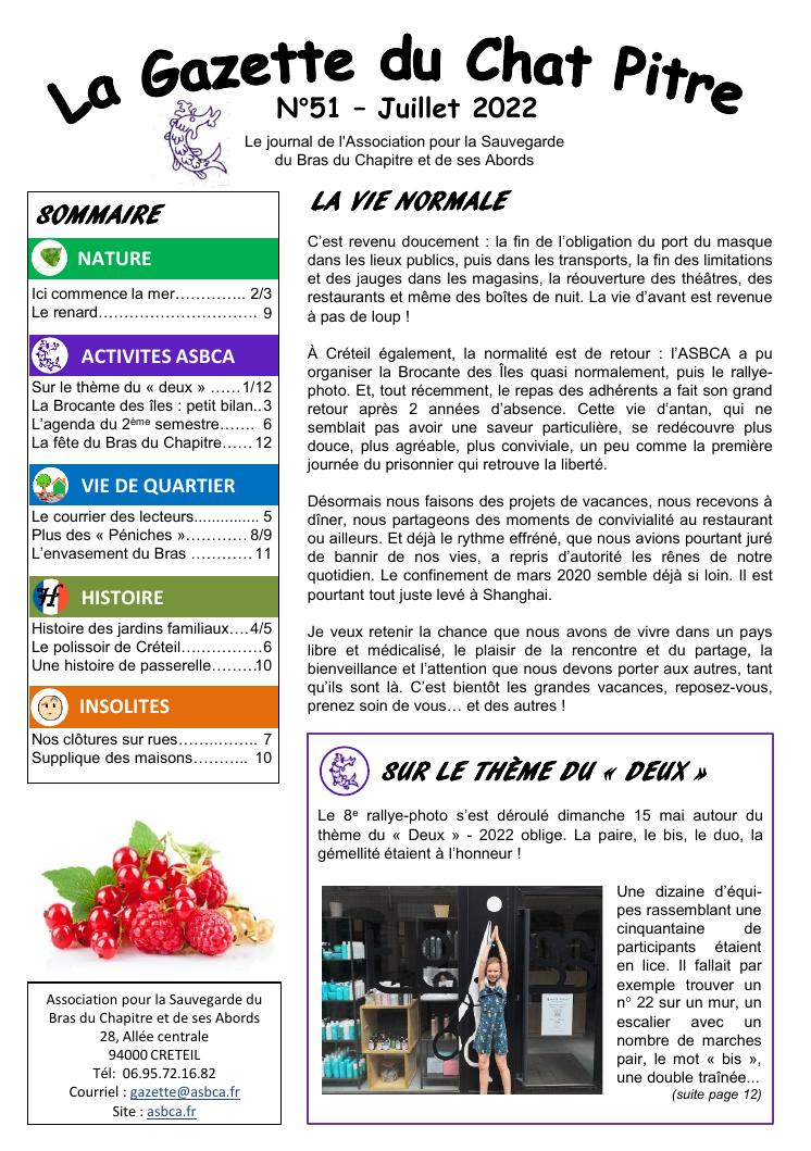 Couverture de la Gazette du Chat Pitre n°51