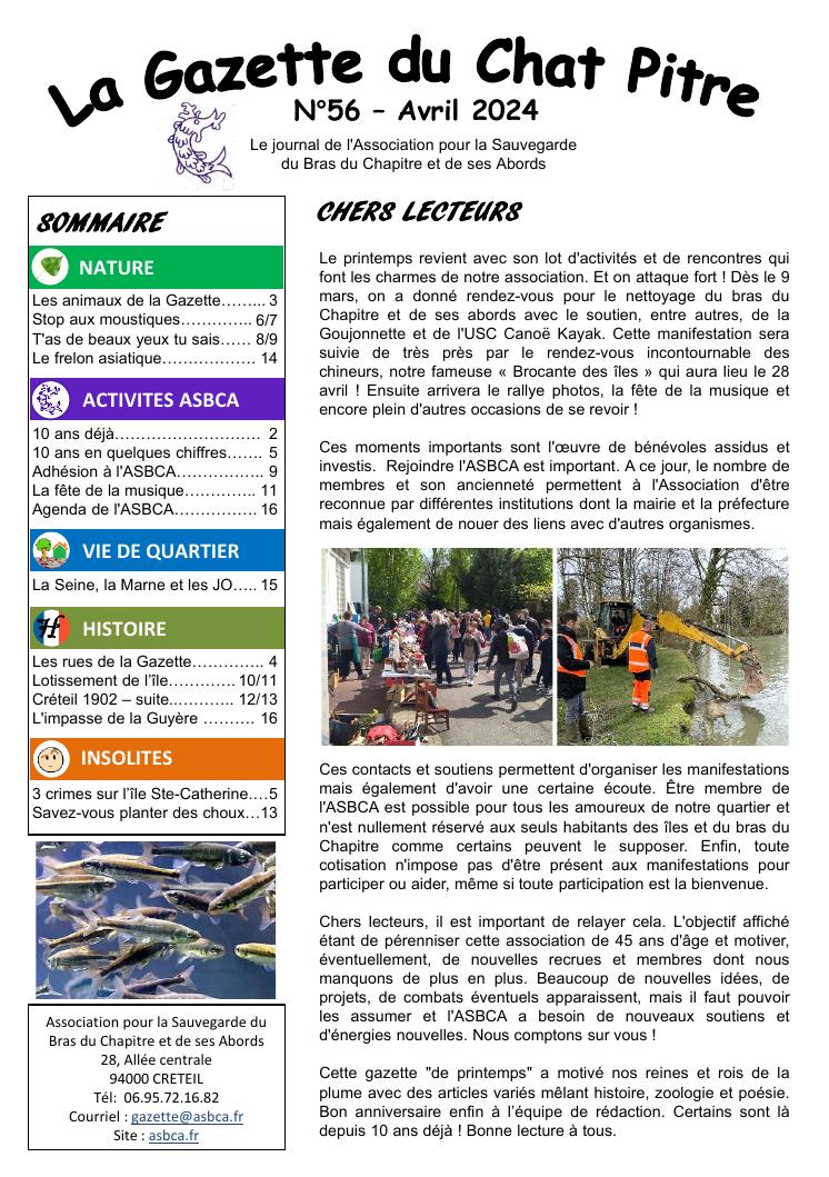Couverture de la Gazette du Chat Pitre n°56