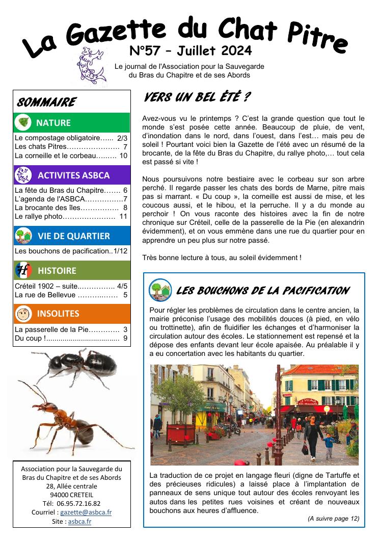 Couverture de la Gazette du Chat Pitre n°57