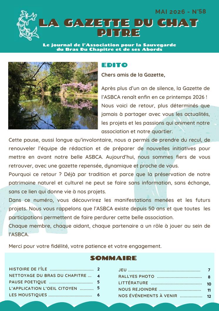 Couverture de la Gazette du Chat Pitre n°58